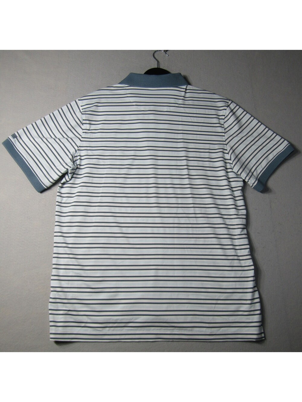New Bad Birdie Striped Polo Shirt Men's XL White Blue - Picture 2 of 6